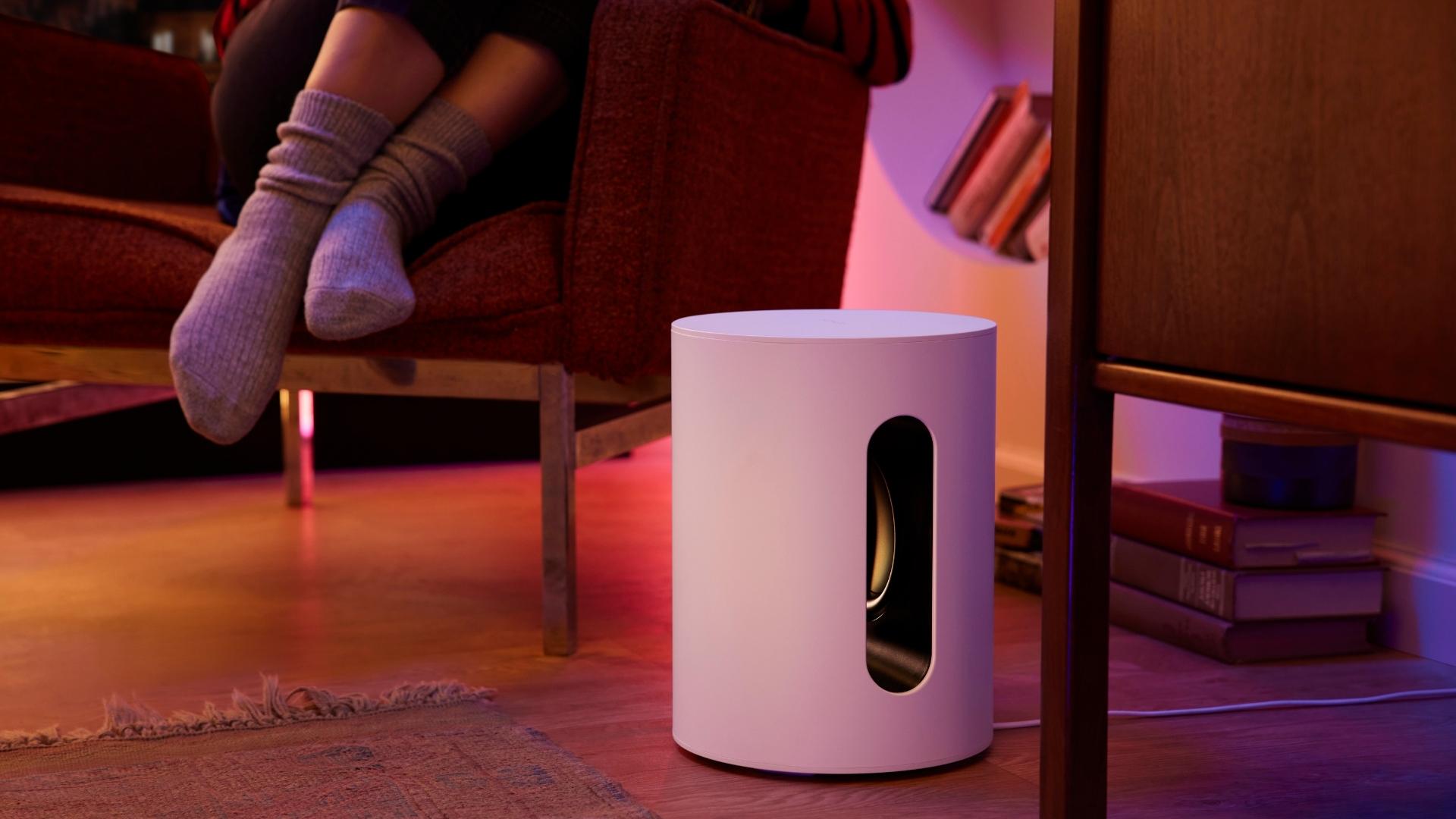 Sonos Sub Mini White Lifestyle in living room