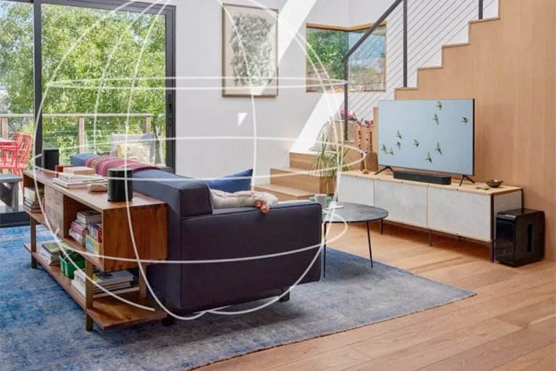 Sonos Home Theatre living room Dobly Atmos Surround diagram