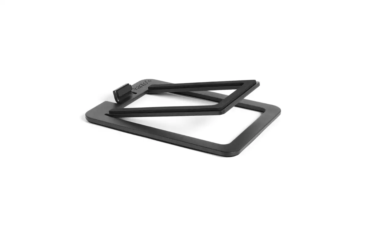 Kanto s2 Angled Desktop Small Speaker Stand-black-angled right on white background