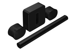 Sonos Ultimate Immersive Set with Arc in black, on white background, product photo