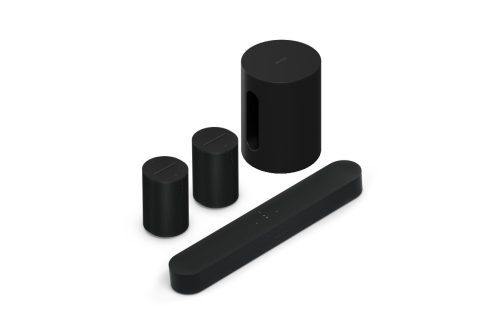 Sonos Immersive Set Beam in black, product photo on white background