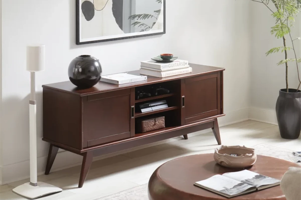 Height-Adjustable Speaker Stand for Sonos Era 100 white lifestyle photo