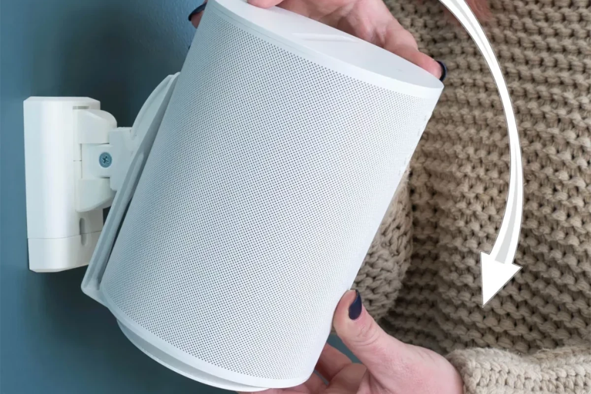 Sanus Wall Mount designed for the Sonos Era 100 white lifestyle photo