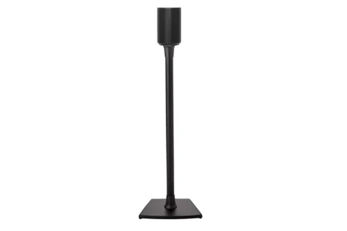 Sanus Fixed height Speaker Stand designed for the Sonos Era 100, featuring a sleek black finish with a sturdy base for optimal speaker placement.