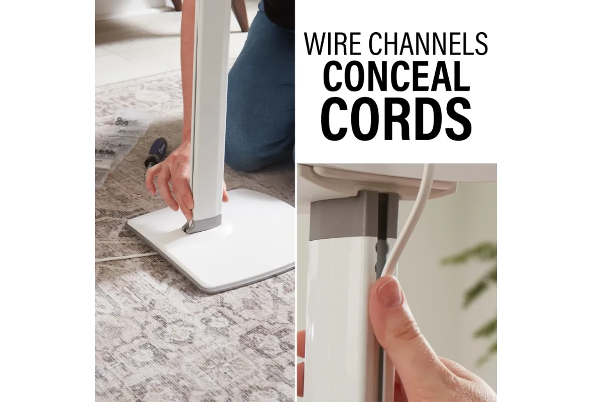 Sanus Fixed height Speaker Stand designed for the Sonos Era 300, featuring a sleek white finish with a sturdy base for optimal speaker placement.