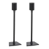 Sanus Fixed height Speaker Stand designed for the Sonos Era 100, featuring a sleek black finish with a sturdy base for optimal speaker placement.
