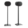 Supports d'enceintes pour Sonos Era 300 paire Noir 1 Sanus Fixed height Speaker Stand designed for the Sonos Era 300, featuring a sleek black finish with a sturdy base for optimal speaker placement.