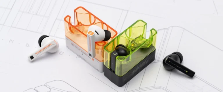 Wireless Earbuds on white background